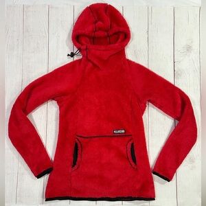 Melanzana High Loft Hoodie -  Women's XS - Red stretch fleece hooded pullover